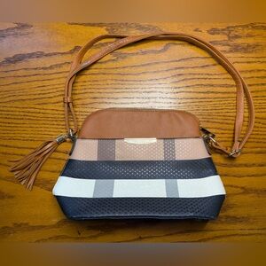 Stylish Tan and Black Women's Crossbody Bag